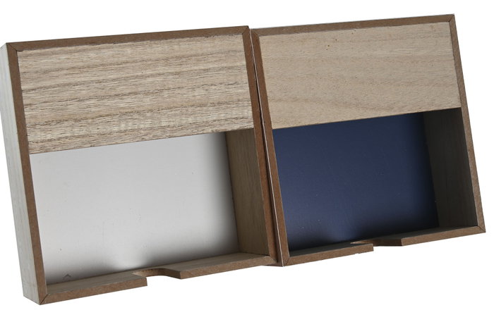 DKD Home Decor Servilletero Stella Maris MDF y Metal Surtido de 2 piezas