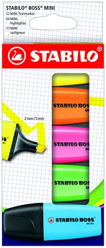 Stabilo Boss Mini Estuche de 5 Unidades Surtidos Fluorescentes