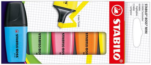Stabilo Boss Mini Estuche de 5 Subrayadores Surtidos
