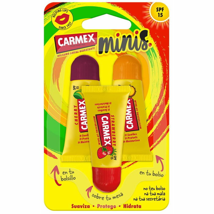 Carmex Minis Bálsamos Labiales Hidratantes SPF 15 Trio
