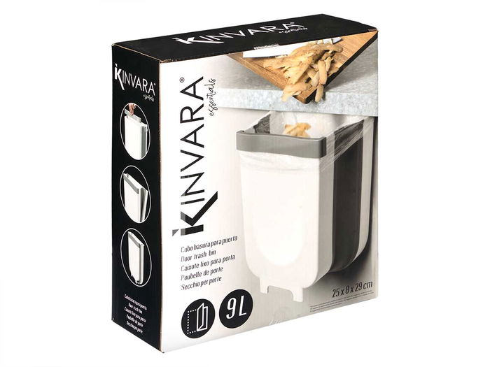 Kinvara Soporte Bolsa de Basura Gris 29x29x25 cm (Set de 6)