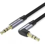 Vention Cable Auxiliar Estéreo Jack 3.5 mm Macho a Macho 1.5 m Ángulo 90°, Chapado en Oro, Gris