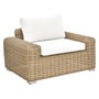 DKD Home Decor Sillón de Ratán Sintético y Poliéster Marrón Claro y Beige