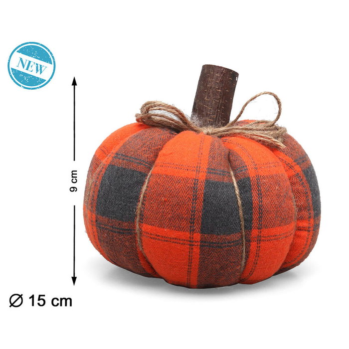 Atosa Calabaza Decorativa De Tela 15x9 cm en Tonos Otoñales