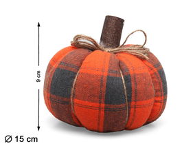 Calabaza Decorativa De Tela 15x9 cm En Tonos Otoñales Para Halloween