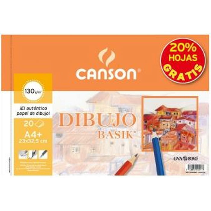 Canson Bloc de dibujo Basik Din A4+ con 20 hojas