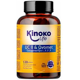 KINOKO LIFE Colageno Uc-Ii & Ovomet Colageno 120 Cap. para Articulaciones, Formación de Colágeno y Tejidos