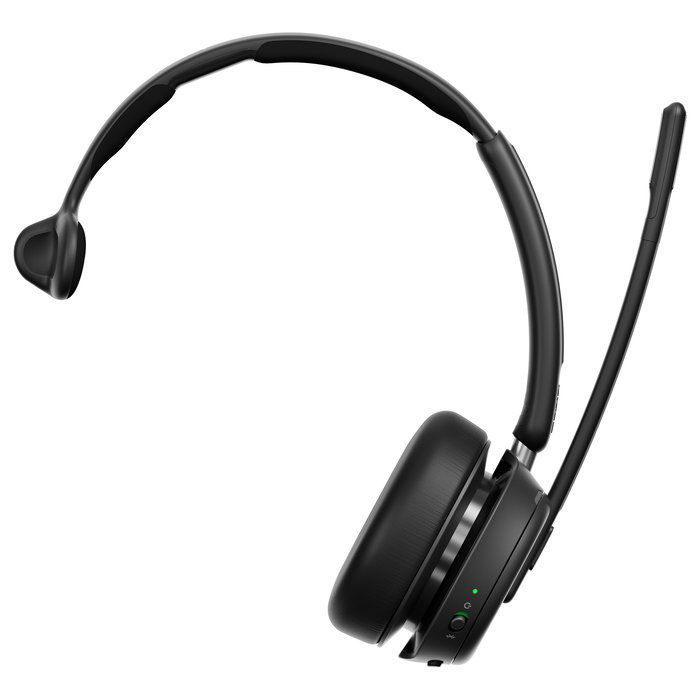 EPOS Auriculares Inalámbricos Impact 1030 para Oficina y Centro de Llamadas, Diadema Monoaural Negro, Bluetooth, Receptor USB