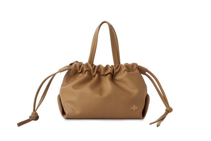 Lucky Bees Bolso de Mano Camel - Cuero de Polivinilo Elegante para Mujer, Bolso de Hombro Versátil (30x12x20 cm)