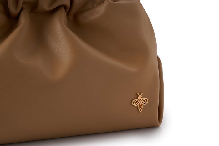 Lucky Bees Bolso de Mano Camel - Cuero de Polivinilo Elegante para Mujer, Bolso de Hombro Versátil (30x12x20 cm)