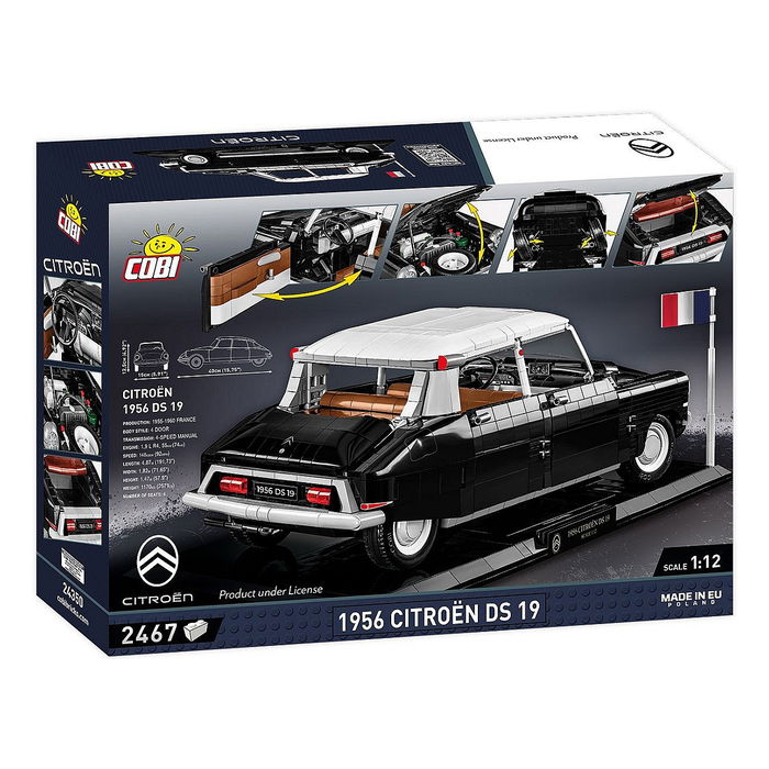COBI 1956 Citroen DS 19 Executive Edition - Set de Construcción para Adultos y Niños, 2467 Piezas, Modelo en Negro y Blanco