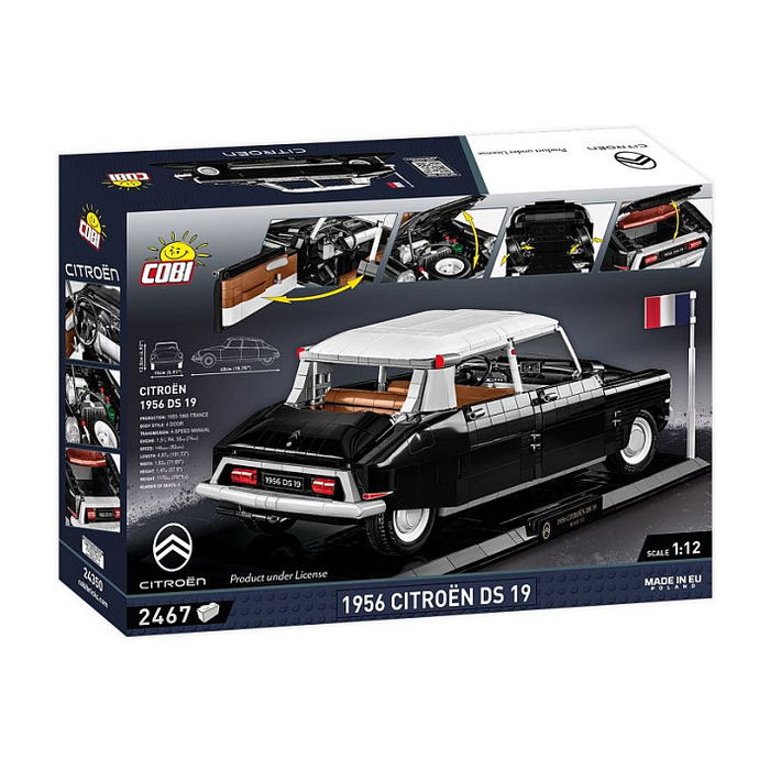 COBI 1956 Citroen DS 19 Executive Edition - Set de Construcción para Adultos y Niños, 2467 Piezas, Modelo en Negro y Blanco