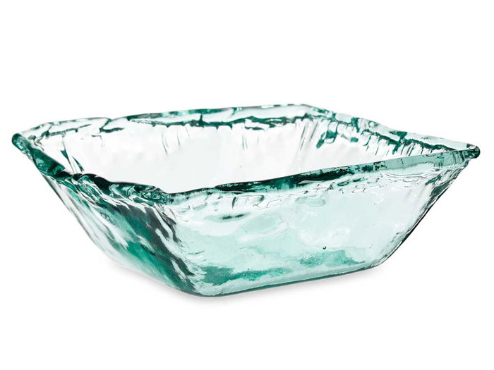 Giftdecor Centro de Mesa de Vidrio Transparente Reciclado Inca 23 cm (Set de 4)