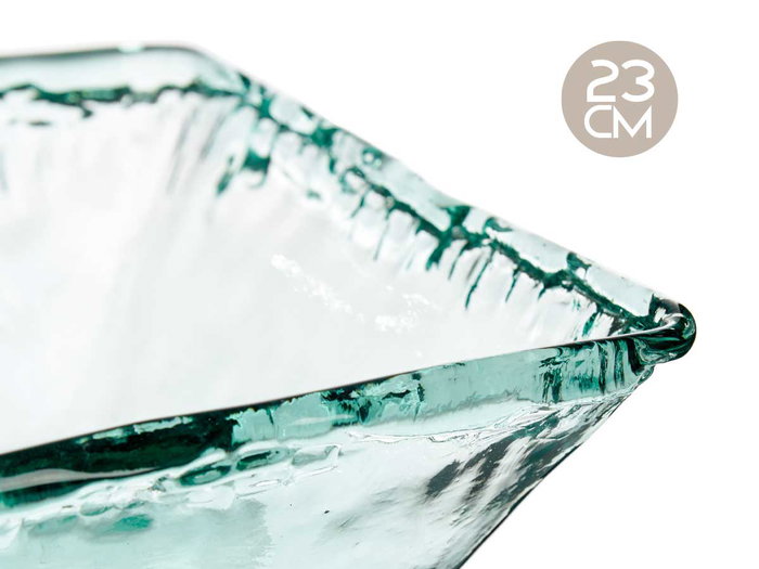 Giftdecor Centro de Mesa de Vidrio Transparente Reciclado Inca 23 cm (Set de 4)