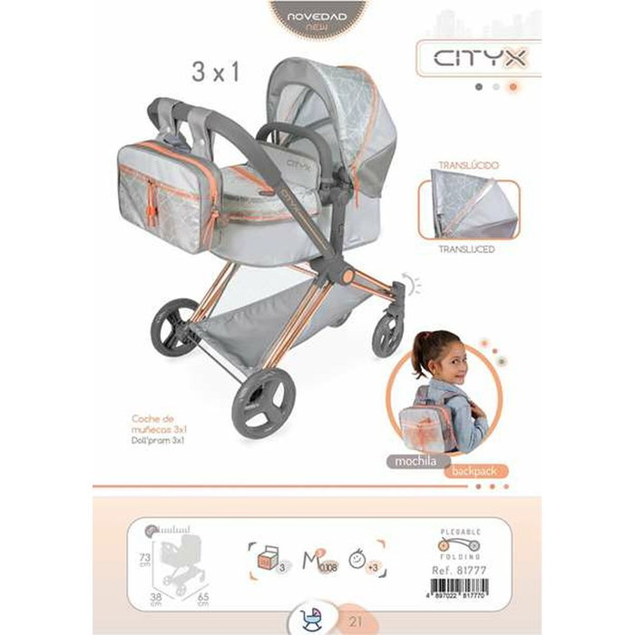 Decuevas Coche de Muñeca 3X1 Plegable Cityx Decuevas Coche de Muñeca 3X1 Plegable Cityx