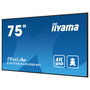 iiyama LH7565UHSB-B1 Monitor Táctil Comercial 4K UHD IPS de 75 Pulgadas (190 cm) con Android, 24/7, 60Hz, Wi-Fi, 2xHDMI, DisplayPort, Altavoces, Negro