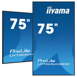 iiyama LH7565UHSB-B1 Monitor Táctil Comercial 4K UHD IPS de 75 Pulgadas (190 cm) con Android, 24/7, 60Hz, Wi-Fi, 2xHDMI, DisplayPort, Altavoces, Negro