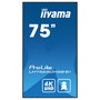 iiyama LH7565UHSB-B1 Monitor Táctil Comercial 4K UHD IPS de 75 Pulgadas (190 cm) con Android, 24/7, 60Hz, Wi-Fi, 2xHDMI, DisplayPort, Altavoces, Negro
