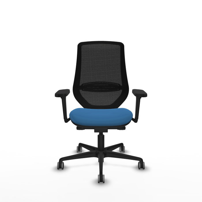 PIQUERAS Y CRESPO Silla de oficina Mardos con mecanismo Sincro/Traslack, Azul claro y Negro