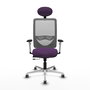 PIQUERAS Y CRESPO Silla de oficina Zulema con mecanismo Sincro/Traslack, Morado y Gris