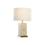 DKD Home Decor Lámpara de Sobremesa de Latón Dorado y Hueso 36x36x45 cm