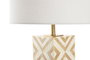 DKD Home Decor Lámpara Sobremesa India lamps 1c25 Latón Hueso Dorado Beige 36x36x45 cm