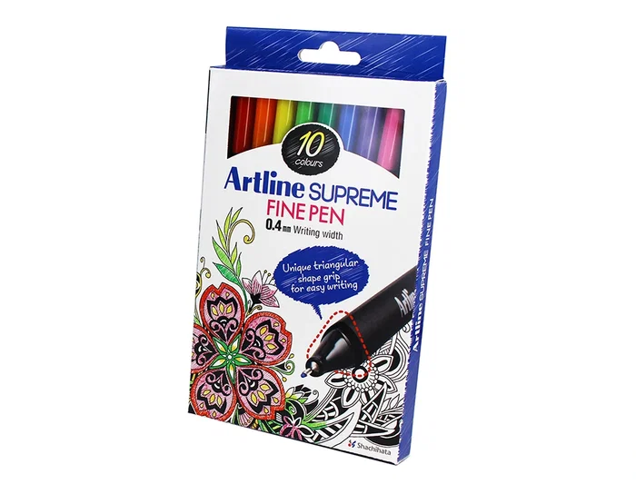 Artline Rotulador Supreme EPFS200 Fine Liner Punta de Fibra 0,4 mm Bolsa 10 Unidades Colores Surtidos