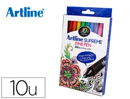 Artline Rotulador Supreme EPFS200 Fine Liner Punta de Fibra 0,4 mm Bolsa 10 Unidades Colores Surtidos