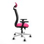 PIQUERAS Y CRESPO Silla de oficina Zulema Rosa y Negro con Brazos 3D