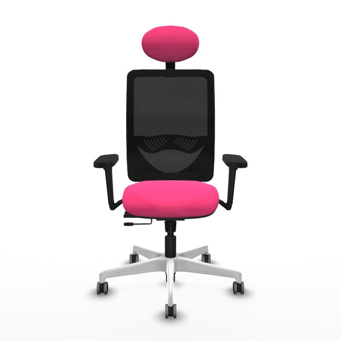 PIQUERAS Y CRESPO Silla de oficina Zulema Rosa y Negro con Brazos 3D