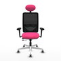 PIQUERAS Y CRESPO Silla de oficina Zulema Rosa y Negro con Brazos 3D