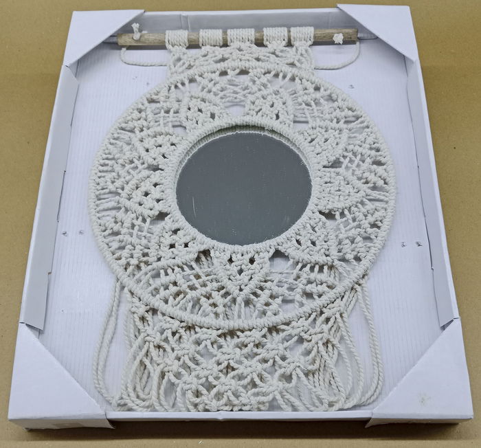 DKD Home Decor Espejo Boho Blanco 2 x 90 x 31 cm Macrame Cristal (2 Unidades) DKD Home Decor Espejo Boho Blanco 2 x 90 x 31 cm Macrame Cristal (2 Unidades)