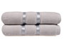 Mijölnir Juego de Toallas de Mano Light Blue, 100% Microalgodón, 50x90cm, 560 gr/m², Azul Claro y Gris Claro, Elegantes y Absorbentes