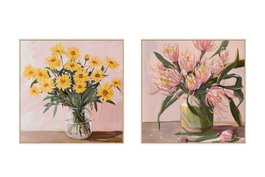 DKD Home Decor Cuadro Lienzo Florero Surtido de 2 Unidades
