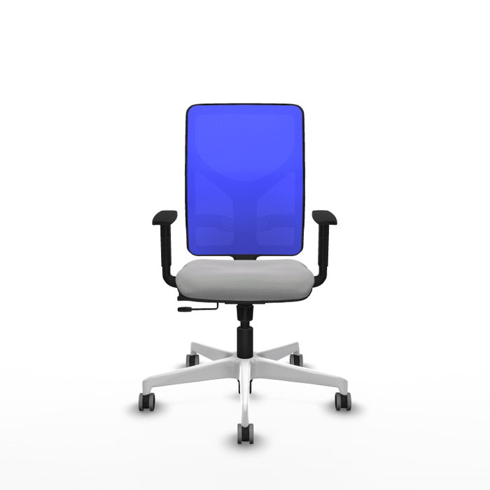 PIQUERAS Y CRESPO Silla de oficina Motilla con mecanismo Sincro/Traslack, Malla Azul y Tela Gris claro