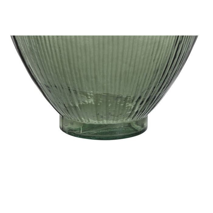 DKD Home Decor Jarrón de Cristal Reciclado Rayado Verde 30x30x59 cm