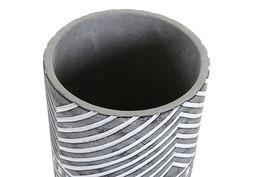 DKD Home Decor Macetero Boho Gris Blanco Cemento y Pino 14.3 x 26.2 x 14.3 cm (2 Unidades)