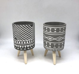 DKD Home Decor Macetero Cemento Pino 14,3x14,3x26,2 Pack de 2 Surtido
