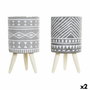 DKD Home Decor Macetero Cemento Pino 14,3x14,3x26,2 Pack de 2 Surtido
