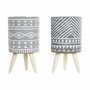DKD Home Decor Macetero Cemento Pino 14,3x14,3x26,2 Pack de 2 Surtido