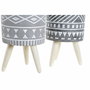 DKD Home Decor Macetero Cemento Pino 14,3x14,3x26,2 Pack de 2 Surtido