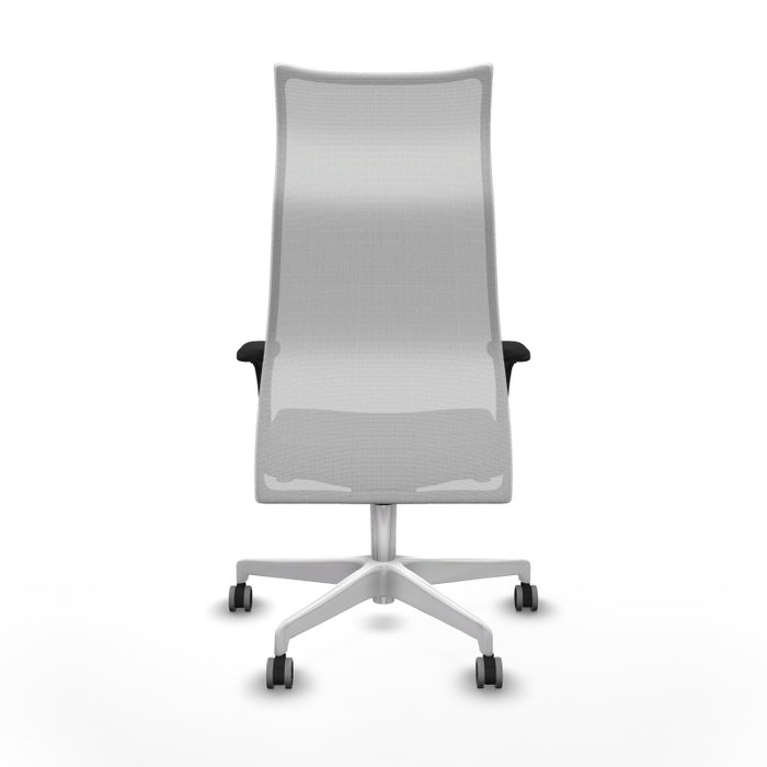 PIQUERAS Y CRESPO Sillón Albacete con Mecanismo Sincro, Similpiel Gris Oscuro y Malla Blanco