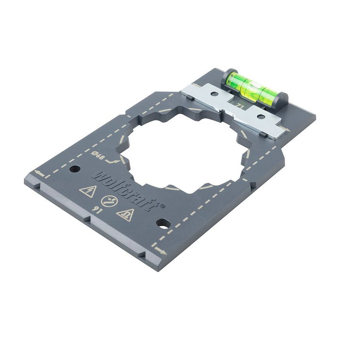 Wolfcraft 5975000 Plantilla para marcar y alinear, para medidas de 71 y 91 mm, obra en seco, instalación de cajas de enchufe e interruptores Wolfcraft 5975000 Plantilla para marcar y alinear, para medidas de 71 y 91 mm, obra en seco, instalación de cajas de enchufe e interruptores