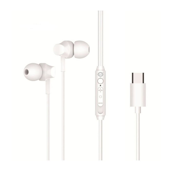 Conceptronic Brendan03W Auricular Intrauditivo USB-C con Micrófono y Controles, 1.2m, Blanco Conceptronic Brendan03W Auricular Intrauditivo USB-C con Micrófono y Controles, 1.2m, Blanco