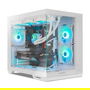 Nox Hummer Astra Neo Caja Gaming Semitorre Blanca, Cristal Templado Panorámico, Compatible ATX/M-ATX/ITX, 9 Ventiladores, USB 3.0 y Type-C, Ref. NXHUMMERASTRANEOWH