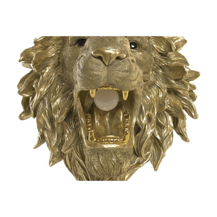 DKD Home Decor Lámpara Aplique Resina León Dorado