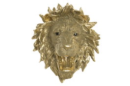 DKD Home Decor Lámpara Aplique Resina León Dorado