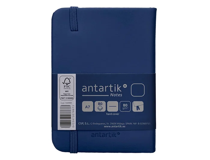 Antartik Cuaderno A7 Tapa Dura Hojas Lisas Azul Marino 80 Hojas 80 gr FSC