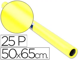 Sadipal Papel Charol Amarillo Rollo 25 Pliegos 50x65 cm 65 g/m²