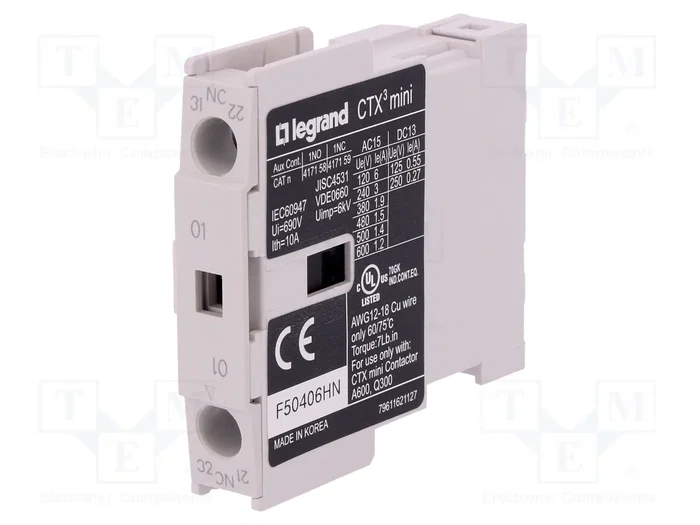 LEGRAND CTX3 MINI Contactores auxiliares con agarres de tornillo LEGRAND CTX3 MINI Contactores auxiliares con agarres de tornillo